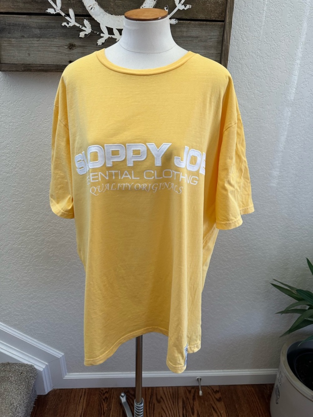 Sloppy Joe Yellow Oversized Graphic Tee with White Lettering size 3 (large)